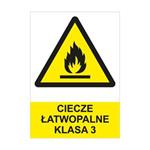 CIECZE ŁATWOPALNE KLASA 3 - znak BHP, naklejka A4