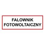 Falownik fotowoltaiczny -  znak BHP, płyta PVC 0,5 mm 150 x 50 mm