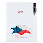 Kalendarz książkowy DESIGN dzienny A5 2025 polski - biały - Czeska - flaga 