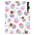 Kalendarz książkowy DESIGN dzienny A5 2026 polski - Cupcake 