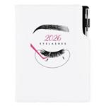 Kalendarz książkowy DESIGN dzienny A5 2026 polski - Kosmetyczny Eyelashes