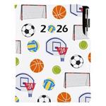 Kalendarz książkowy DESIGN dzienny A5 2026 polski - Sport 