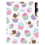 Kalendarz książkowy DESIGN dzienny B6 2025 polski - Cupcake 