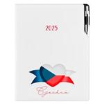 Kalendarz książkowy DESIGN tygodniowy A4 2025 polski - biały - Czeska - flaga 