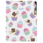 Kalendarz książkowy DESIGN tygodniowy A4 2025 polski - Cupcake 