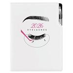 Kalendarz książkowy DESIGN tygodniowy A4 2026 polski - Kosmetyczny Eyelashes