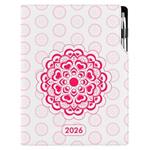 Kalendarz książkowy DESIGN tygodniowy A4 2026 polski - Mandala fioletowa 