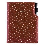 Kalendarz książkowy DESIGN tygodniowy B5 2026 polski - brązowy - kropki 