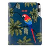 Kalendarz książkowy DESIGN tygodniowy B5 2026 polski - granatowy - papuga 