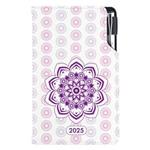 Kalendarz książkowy DESIGN tygodniowy kieszonkowy 2025 polski - Mandala fioletowa 