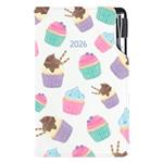 Kalendarz książkowy DESIGN tygodniowy kieszonkowy 2026 polski - Cupcake 