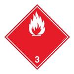 MATERIAŁY CIEKŁE ZAPALNE PODKLASA 3 BIAŁY SYMBOL, płyta PVC 2 mm z dziurkami, 100x100 mm