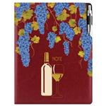 Notes DESIGN A4 kratkowany - bordo -  Wino