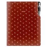 Notes DESIGN A4 kropkowany- brązowy - biały kwiat 