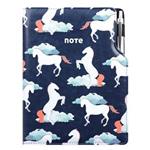 Notes DESIGN A4 liniowany - niebieski - konie 