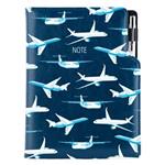 Notes DESIGN B5 kropkowany - granatowy - Samoloty