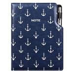 Notes DESIGN B5 kropkowany - niebieski - marynarski - kotwice 