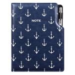 Notes DESIGN B5 liniowany - niebieski - marynarski - kotwice 