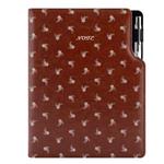 Notes DESIGN B6 liniowany - brązowy - biały kwiat 