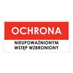OCHRONA, płyta PVC 2 mm, 190x90 mm