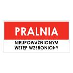 PRALNIA, naklejka 190x90 mm
