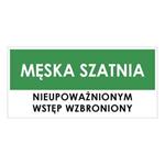 SZATNIA MĘSKA, zielony - płyta PVC 1 mm 190x90 mm