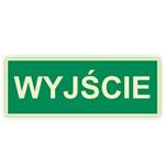 Wyjście - fotoluminescencyjny znak, naklejka 300x120 mm